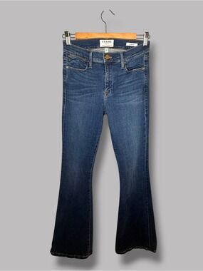 FRAME Le High Flare Jeans Medium Blue High Rise Size 27